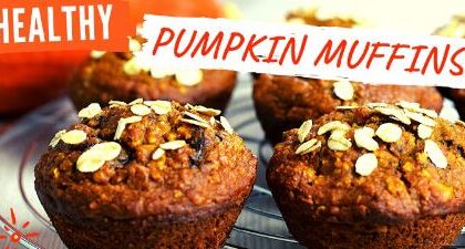 healthy pumpkin muffins with yogurt and oats